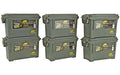 Plano, Element-Proof Field/Ammo Box, Ammo Can, Impact-Resistant Polypropylene Plastic Construction, 6 Pack, Olive Drab Green, 17"x10.375"x13", 1.0 lbs