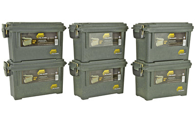 Plano, Element-Proof Field/Ammo Box, Ammo Can, Impact-Resistant Polypropylene Plastic Construction, 6 Pack, Olive Drab Green, 17"x10.375"x13", 1.0 lbs