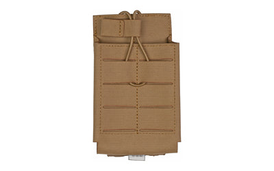 Grey Ghost Gear, Single 7.62 Mag Pouch, Fits 7.62 NATO/308 Winchester AR Magazines, Laminate Nylon, Includes a Bungee Retention Strap to Allow for Silent Removal of your Magazine, Attaches to any MOLLE/PALS Style Webbing, Coyote Brown