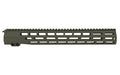 Grey Ghost Precision, Handguard, MLOK, 15", Anodized Finish, Olive Drab Green, Fits AR-10