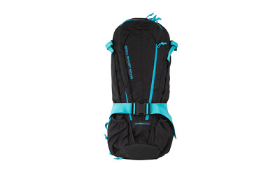 Grey Ghost Gear, Apparition SBR Bag, Backpack, Can Fit a 10.5" or Shorter SBR, Solid Black with Cyan Zips, 27" Height Without Extended Bottom/33" Height With Extended Bottom X12"WX4"D