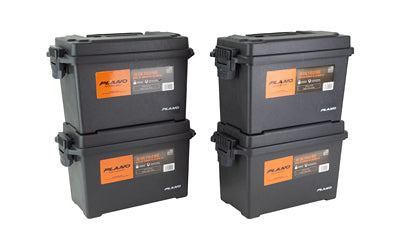 Plano, Field/Ammo Box, Deep, Standard Molded Polymer (Plastic) Construction, 4 Pack, Black, 1.4 lbs