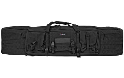 GPS, Tactical Double Rifle Case, Black, 55", 600 Denier Polyester