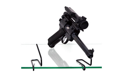 Gun Storage Solutions, Handgun Front Kikstands, Vinyl Coated, Fits Guns As Small As .22 Caliber, 1 Per Stand, Attaches To Back of Shelf, Black