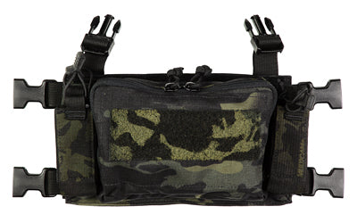 Haley Strategic Partners, D3CR Micro, Chest Rig, Nylon Construction, Multicam Black, Includes (1) Large Open Pouch, (2) Pistol Magazines, (1) Pouch