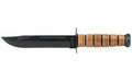 KA-BAR Knives, KA-BAR, USMC, Fixed Blade Knife, 7" Blade Length, 11.875" Overall Length, Clip Point, Plain Edge, 1095 Cro-Van/Black, Brown Leather, Includes Leather Sheath