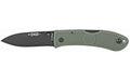 KA-BAR Knives, Dozier, Hunter, Folding Knife, 3" Blade Length, 7.25" Overall Length, Plain Edge, AUS 8A Steel, Matte Finish, Black, Foliage Green Zytel Handle, Dual Thumb Stud/Pocket Clip