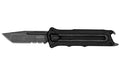 Kershaw, Kershaw Interstellar, Manual Out The Front, 2.7", Combination Blade, Blackwash Finish, 8Cr13MoV Construction, Glass Filled Nylon Handle, Black