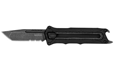Kershaw, Kershaw Interstellar, Manual Out The Front, 2.7", Combination Blade, Blackwash Finish, 8Cr13MoV Construction, Glass Filled Nylon Handle, Black