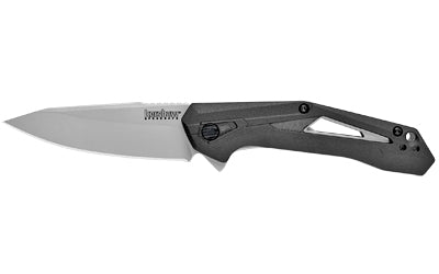 Kershaw, Airlock, 3" Folding Knife/Assisted, Drop Point, Plain Edge, 4CR13 Bead Blasted, Black Glass-Filled Nylon Handle