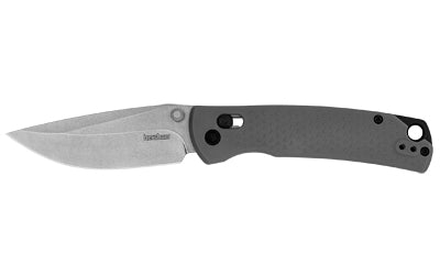 Kershaw, Sequence, Folding Knife, 3.32" Clip Point, Plain Edge, 8Cr13MoV Blade Steel, 7.7" Overall Length, DuraLock, Stone Washed Finish, Silver, Gray Glass Filled Nylon Handle