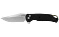 Kershaw, Runoff, Folding Knife, 3.1" Clip Point Blade, Plain Edge, 8Cr13MoV Blade Steel, 7.15" Overall Length, Button Lock, Stone Washed Finish, Silver, Black Glass Filled Nylon Handle