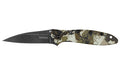 Kershaw, Leek, Assisted Folding Knife, 3" Wharncliffe Blade, 14C28N Blade Steel, 7" Overall Length, Black Stonewash Finish Blade, Plain Edge, 6061-T6 Aluminum Handle, Kings Camo, Flipper, Thumb Stud/Pocket Clip