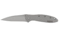 Kershaw, Leek, 3" Assisted Folding Knife, Clip Point, Plain Edge, 14C28N/Satin, Satin 410 Stainless, Thumb Stud/Pocket Clip