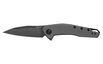 Kershaw, Sanctum, Folding Knife, Flipper Assisted Opening, Plain Edge, 8Cr13Mov Steel, BlackWash Finish, Stainless Steel Handle, 2.98" Blade, 7.2" Overall Length, Includes Deep Carry Pocket Clip, Frame Lock