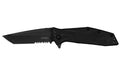 Kershaw, Brawler, Folding Knife, Assisted Opening, 3" Tanto Blade, Combination Edge, 8Cr13MoV Blade Steel, 7.1" Overall Length, Liner Lock, Black Oxide Finish, Black Glass Filled Nylon Handle