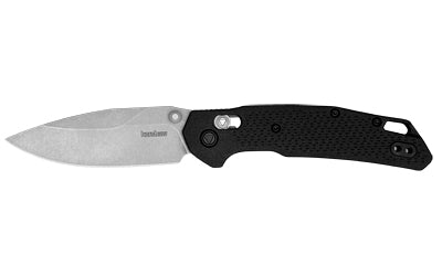 Kershaw, Heist, Folding Knife, Flipper Assisted Opening, Plain Edge, D2 Tool Steel, Stonewashed Finish, Glass Filled Nylon Handle, 3.2" Blade, 7.6" Overall, Includes Deep Carry Pocket Clip