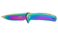 Kershaw, Outcome, Folding Knife, Assisted Opening, 2.8" Drop Point, 8Cr13MoV Blade Steel, 6.7" Overall Length, Frame Lock, Rainbow PVD Finish