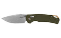Kershaw, Proximal, Folding Knife, 3.15" Drop Point Blade, D2 Blade Steel, 7.55" Overall Length, Steel Stonewash Finish Blade, Plain Edge, G10 Handle, Olive Drab Green, Thumb Stud/Pocket Clip