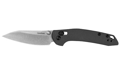 Kershaw, Duster, Folding Knife, 2.9" Sheepsfoot Blade, 8Cr13MoV Blade Steel, 6.75" Overall Length, Silver Stonewash Finish Blade, Plain Edge, Glass Filled Nylon Handle, Gray, Tip Up Pocket Clip