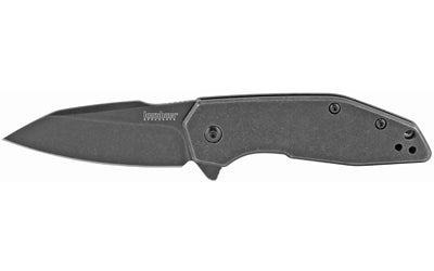 Kershaw, Gravel, 2.5" Folding Knife/Assisted, Drop Point, Plain Edge, 8CR13MOV/BlackWash, Stainless Steel  Black-Oxide BlackWash Handle