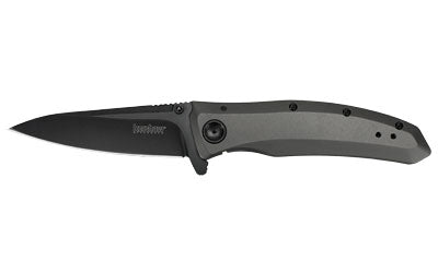 Kershaw, GRID, Folding Knife, 4Cr14, black-oxide, Plain, Drop Point, SpeedSafe, Flipper, Frame Lock, Reversible Carry, 3.7", Steel, Titanium Carbo-Nitride, Box