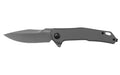 Kershaw, Helitack, Folding Knife, Flipper Assisted Opening, Plain Edge, 8Cr13MoV Steel, Gray PVD Coating, Stainless Steel Handle, 3.26" Blade, 7.75" Overall Length, Includes Deep Carry Pocket Clip, Frame Lock