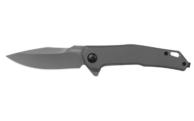 Kershaw, Helitack, Folding Knife, Flipper Assisted Opening, Plain Edge, 8Cr13MoV Steel, Gray PVD Coating, Stainless Steel Handle, 3.26" Blade, 7.75" Overall Length, Includes Deep Carry Pocket Clip, Frame Lock