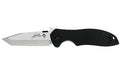 Kershaw, Emerson CQC, 3.25" Folding Knife, Tanto Point, Plain Edge, Black G10 Frame, CR13MOV Stonewashed Finish, Wave/Dual Thumb Disc/Pocket Clip