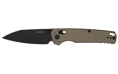 Kershaw, Bel Air XL, Folding Knife, 3.4" Reverse Tanto Blade, CPM M4 Blade Steel, 7.82" Overall Length, PVD Finish, Black, Flat Dark Earth Aluminum Handle