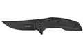 Kershaw, OURIGHT-BLACK, Folding Knife, Plain Edge, Trailing Point, 3" Blade, Black PVD Finish, Sandvix 8Cr13MoV, Black Stainless Steel Handle with G10 Overlay, SpeedSafe, Flipper, Frame Lock, Tip-Down Carry