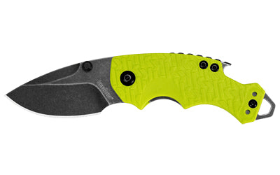 Kershaw, Shuffle, Folding Knife, 2.4" Drop Point Blade, 8CR13MOV Blade Steel, 5.75" Overall Length, Liner Lock, BlackWash Finish, Lime Green Handle