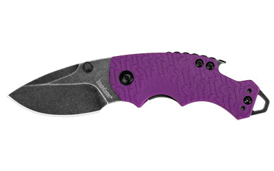 Kershaw, Shuffle, Folding Knife, 2.4" Drop Point Blade, 8CR13MOV Blade Steel, 5.75" Overall Length, Liner Lock, BlackWash Finish, Purple Handle