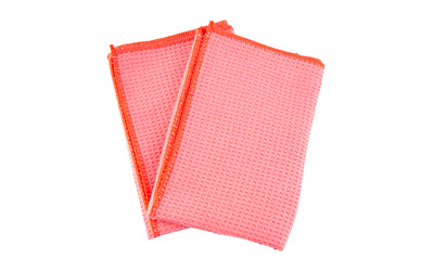 Kleen-Bore, Waffle Weave Micro Fiber, Red, 2 Pack