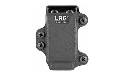 L.A.G. Tactical, Inc., Single Pistol Magazine Carrier, Fits Glock 43 and M&P Shield Magazines, Kydex, Black Finish