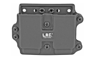 L.A.G. Tactical, Inc., DMC M.C.S., Double Magazine Pouch, 9MM/40Cal, Fits Compact/Slim Magazines, Kydex, Matte Finish, Black