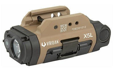 Viridian Weapon Technologies, X5L Gen 3 Universal Mount Green Laser With Tactical Light (500 Lumens) Featuring INSTANT-ON, Removable Rechargeable Battery, Flat Dark Earth Finish