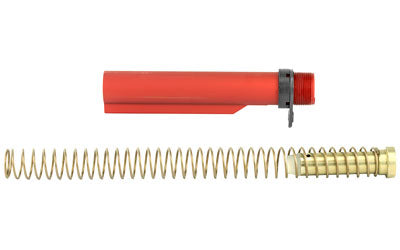 LBE Unlimited, AR15 Milspec Buffer Tube Kit, Buffer Tube, Recoil Spring, Castle Nut, Receiver End Plate, Recoil Buffer, Red