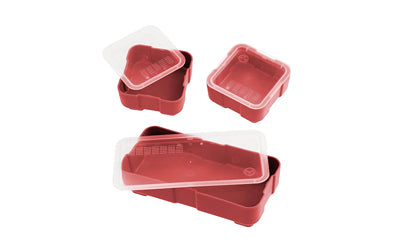 Magpul Industries, DAKA Bins, 2x2 and 2x4 Set, Compatible with DAKA GRID Organizer Panels, Polypropylene Construction, Red, 2x2 Measures 3.2"x3.2"x1.3" & 2x4 Measures 3.2"x6.9"x1.3" Internal, .5 lbs, Includes (1)-2x4 Bin and (2)-2x2 Bins