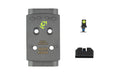 Night Fision, Optic Plate + Backup Sight Combo, Yellow Front Night Sight with Black Rear, Holosun EPS Optic Plate, Fits Full Size Glock MOS