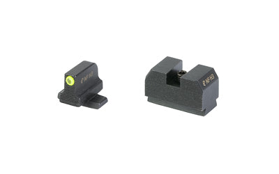 Night Fision, Optics Ready Stealth Series Sights, Tritium with Yellow Fluorescent Ring Front Sight, Black Rear Sight, Fits Sig P320 with P-Series Dovetail, .315"-.302" Blade Height, Square Notch Rear Sight, Nitride Finish, Black