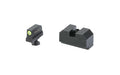 Night Fision, Optics Ready Stealth Series Sights, Tritium with Yellow Fluorescent Ring Front Sight, Black Rear Sight, Fits Walther PDP, .290"-.313" Blade Height, Square Notch Rear Sight, Nitride Finish, Black