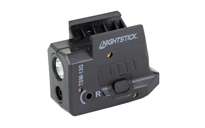Nightstick, TSM-13G, Subcompact Tactical Weapon-Mounted Light w/Green Laser, Fits Sig Sauer P365, 150 Lumens, 2,700 Candela, Black, .75 Hours of Runtime, IP-X4 Water-Resistant, Rechargeable Battery