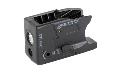 Nightstick, TSM-15G, Subcompact Tactical Weapon-Mounted Light w/Green Laser, Fits S&W Shield 9/40, 150 Lumens, 2,700 Candela, Black, .75 Hours of Runtime, IP-X4 Water-Resistant, Rechargeable Battery
