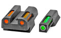 Hi-Viz, LightWave H3, Fits CZ75/85/P-01, Tritium/Fiber Optic Night Sights, Green Front with White Ring and Orange Rear