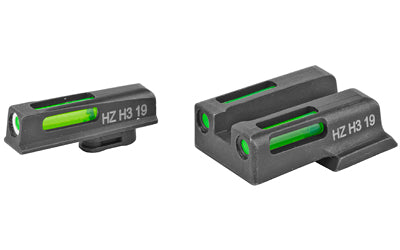 Hi-Viz, LightWave H3, Fits Smith & Wesson M&P 380 SHIELD EZ, Tritium/Fiber Optic Night Sights, Green Front with White Ring and Green Rear