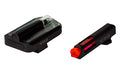 Hi-Viz, FASTDOT H3, Fits Glock MOS 9/40, Tritium/Fiber Optic Night Sights, Red Front With Green Rear