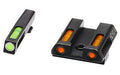Hi-Viz, LiteWave H3 Tritium/Litepipe Night Sights, Fits GLOCK 42/43, Green Front with White Front Ring, Orange Rear