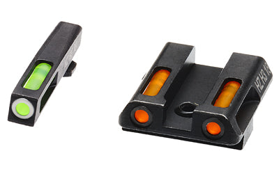 Hi-Viz, LiteWave H3 Tritium/Litepipe Night Sights, Fits GLOCK 42/43, Green Front with White Front Ring, Orange Rear