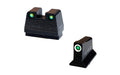 Hi-Viz, N2 Co-Witness Sight, Fits Glock MOS 9MM/40S&W/357SIG, .430" Height, Green With White Ring Outline Front, Green Tritium Rear